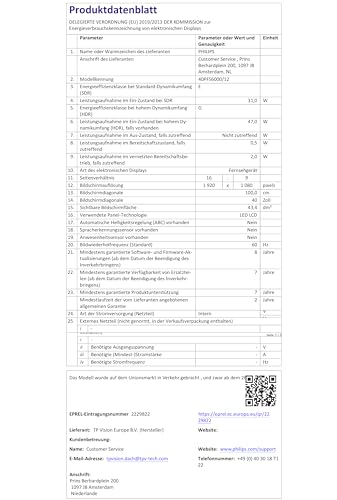 Philips 40PFS6000 HD LED Smart TV - 40 Zoll Display mit Pixel Plus, Titan OS Plattform Und Dolby Digital Sound - Funktioniert Mit Alexa Und Google Sprachassistent