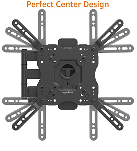 Amazon Basics TV-Halterung/Wandhalterung, schwenkbar, neigbar, für 26–55 Zoll Curved und Flach-TV oder Monitor bis 36 kg, max. VESA 400 x 400 mm, Schwarz