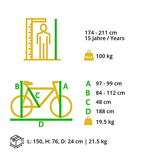 BIKESTAR Hardtail Mountainbike Shimano 21 Gang Schaltung, Scheibenbremse 29 Zoll Reifen | 19 Zoll Rahmen MTB | Schwarz