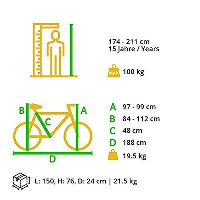 BIKESTAR Hardtail Mountainbike Shimano 21 Gang Schaltung, Scheibenbremse 29 Zoll Reifen | 19 Zoll Rahmen MTB | Schwarz