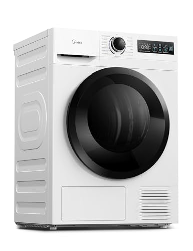Midea MD11EH70BD Wärmepumpentrockner, 7 kg, Energieklasse D, Schnelltrocknen 35', HealthGuard, Sensor-Trocknung, Auffrischen,Knitterschutz, Auffrischen Wolle, Weiß