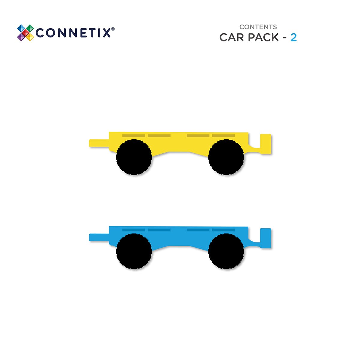 CONNETIX Magnetische Fliesen Regenbogen Auto Pack, 2 Stück