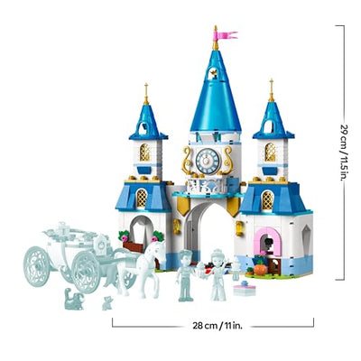 LEGO ǀ Disney Princess Cinderellas Schloss und Pferdekutsche - Kreatives Pferde Spielzeug Mädchen und Jungen - Spielset mit Cinderella und der Märchenprinz Figuren - Kinder Geschenk ab 6 Jahren 43275