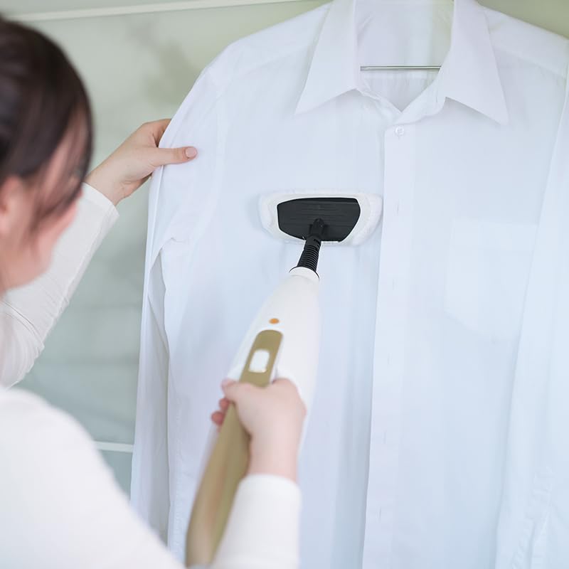 LIVINGTON Prime Steam Mop – Dampfbesen mit Knickgelenk für schwer erreichbare Stellen – vielseitiger Dampfreiniger zur Reinigung von Böden, Polstern und mehr - für schonende Bodenreinigung