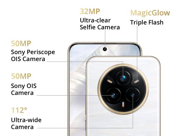 realme 14 Pro+ Smartphone 5g, 8 + 256GB,White,Sony 3X Periscope OIS AI Camera,Cold-Sensitive Color-Changing Design,5260 mAh Battery,IP66/68/69,120Hz Eye Protection Display,Amazon Exclusive,No Adapter