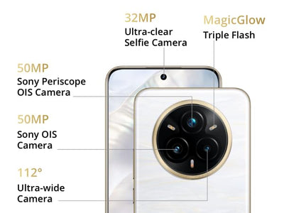 realme 14 Pro+ Smartphone 5g, 8 + 256GB,White,Sony 3X Periscope OIS AI Camera,Cold-Sensitive Color-Changing Design,5260 mAh Battery,IP66/68/69,120Hz Eye Protection Display,Amazon Exclusive,No Adapter