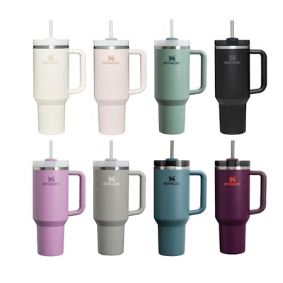 Stanley Quencher H2.0 FlowState Trinkflasche mit Strohhalm 1.2L - Thermobecher Kühlt 11 Stunden - 48 Stunden Eisgekühlt - Spülmaschinenfest - Thermosflasche BPA Frei - Kaffeebecher To Go - Ash