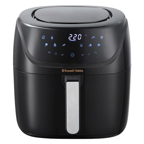 Russell Hobbs Heißluftfritteuse XXL 8L Rapid AirFryer [kompaktes Gehäuse,7 Kochfunktionen,10 Programme] SatisFry (spülmaschinenfest, max 220°C, Fritteuse ohne Öl, Grillen, Backen, Braten) 27170-56