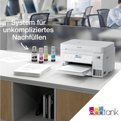 EcoTank ET-4856 A4-Multifunktions-Wi-Fi-Tintentankdrucker, mit einem im Lieferumfang enthaltenen Vorrat an Tinten bis zu 3 Jahren