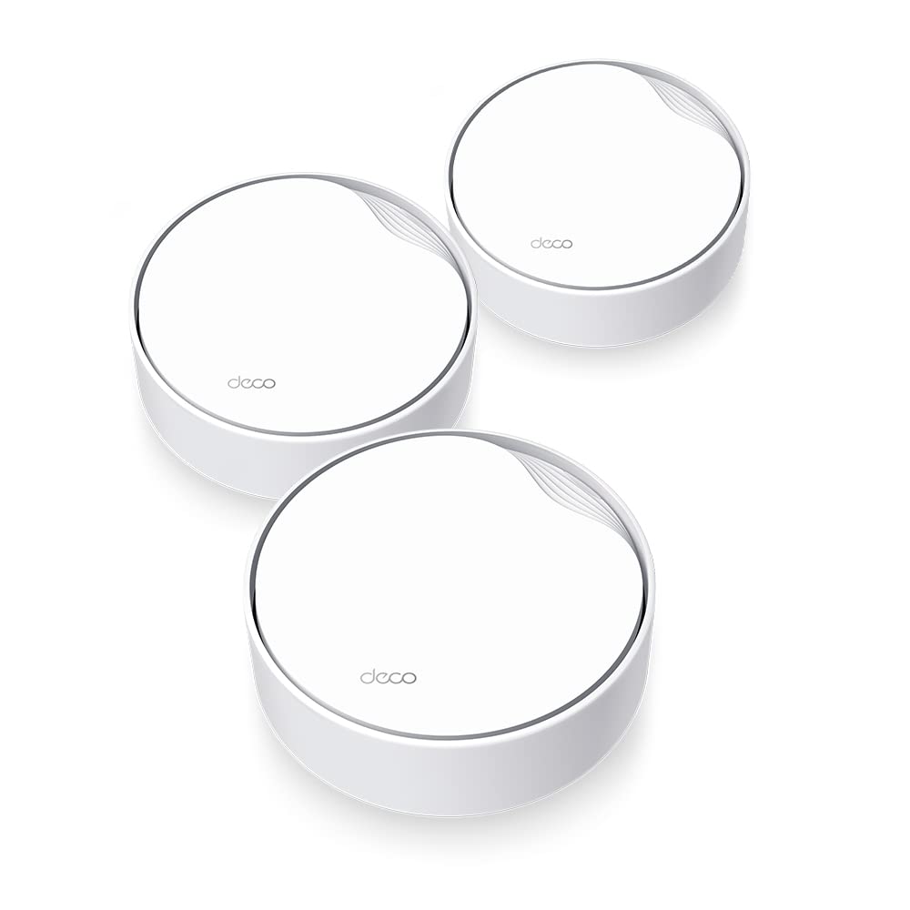 TP-Link Deco X50-PoE Wi-Fi 6 Mesh WLAN Set(3 Pack), AX3000 Dualband Router &Repeater(Unterstützt PoE und DC-Stromversorgung, 2.5Gbps Port, Reichweite bis zu 600m²,WPA3, ideal für große Häus) weiß