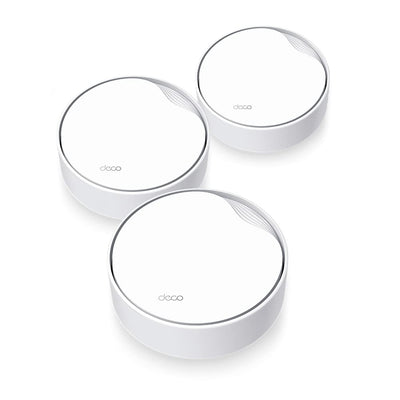 TP-Link Deco X50-PoE Wi-Fi 6 Mesh WLAN Set(3 Pack), AX3000 Dualband Router &Repeater(Unterstützt PoE und DC-Stromversorgung, 2.5Gbps Port, Reichweite bis zu 600m²,WPA3, ideal für große Häus) weiß