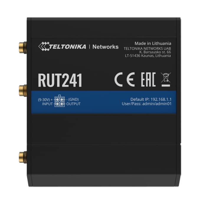 Teltonika RUT241 Industrial LTE WiFi Router, 4G-RUT241