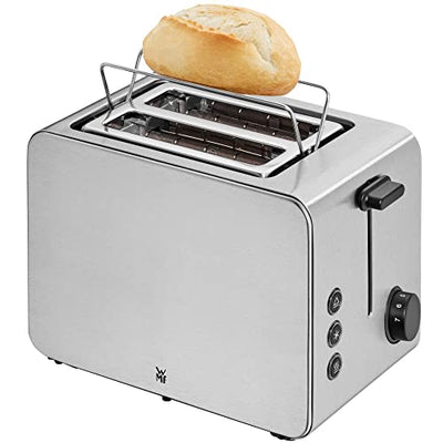 WMF Stelio Toaster 2 Scheiben Edelstahl, Doppelschlitz Toaster mit Brötchenaufsatz, Bagel-Funktion, 7 Bräunungsstufen, 900 W, Toaster edelstahl matt