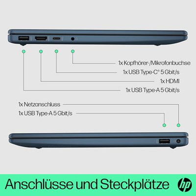 HP Laptop | 14" FHD-Display | Intel Core i7-1355U | 16 GB DDR4 RAM | 512 GB SSD | Intel Iris Xᵉ-Grafikkarte | Windows 11 Home | Blau