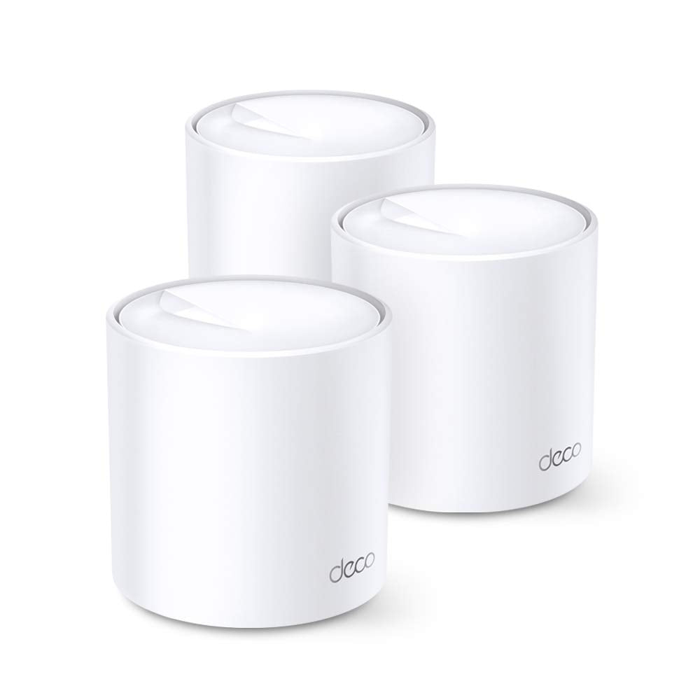 TP-Link Deco X20 Mesh WLAN Set (3 Pack), Wi-Fi 6 AX1800 Dual Band Router & Repeater, 2x Gigabit Ports für jede Einheit, empfohlen für Häuser mit 4-6 Schlafzimmern, Umfassender Jugendschutz, WPA3