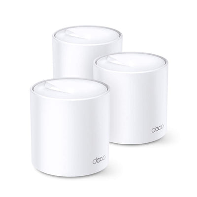 TP-Link Deco X20 Mesh WLAN Set (3 Pack), Wi-Fi 6 AX1800 Dual Band Router & Repeater, 2x Gigabit Ports für jede Einheit, empfohlen für Häuser mit 4-6 Schlafzimmern, Umfassender Jugendschutz, WPA3