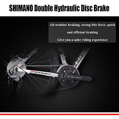 Wmmner Mountainbikes 27,5 Zoll für Erwachsene, Männer, Frauen, Mountainbike, starr, aus Aluminiumlegierung, 27 Gänge, mit Vorderradaufhängung, Doppelscheibenbremse und verstellbarem Sitz, rot, 38,1 cm