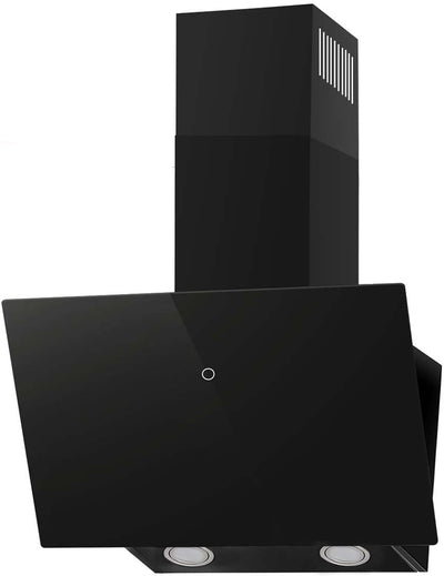 SNDOAS Dunstabzugshaube 60cm, Kopffreie Wandhaube mit 550 m³/h Starker Saugleistung, inkl. Aktivkohlefilter, LED-Anzeige Touchscreen, Verzögerungs-Ausschaltfunktion, Abluft/Umluft, Schwarz