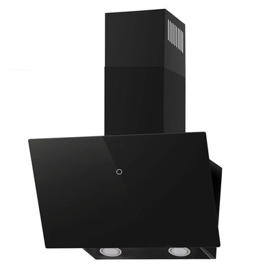 SNDOAS Dunstabzugshaube 60cm, Kopffreie Wandhaube mit 550 m³/h Starker Saugleistung, inkl. Aktivkohlefilter, LED-Anzeige Touchscreen, Verzögerungs-Ausschaltfunktion, Abluft/Umluft, Schwarz