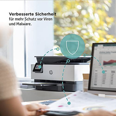 HP OfficeJet Pro 9012e Multifunktionsdrucker, 6 Monate gratis drucken mit HP Instant Ink inklusive, HP+, Drucker, Scanner, Kopierer, Fax, WLAN, LAN, Duplex, HP ePrint, Airprint, Basalt