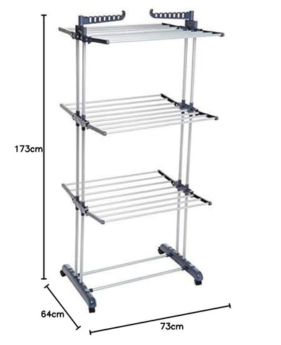 Amazon Basics Turm-Wäscheständer für innen mit faltbaren Flügeln, Garten, Grau, 126 x 64 x 173 cm (L x W x H)