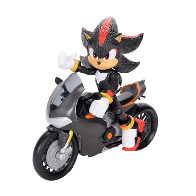 Sonic 3 der Film Shadow-Figur, 15 cm, beweglich, inklusive Shadow-Mobile von Jakks Pacific, Akustisch, Schwarz