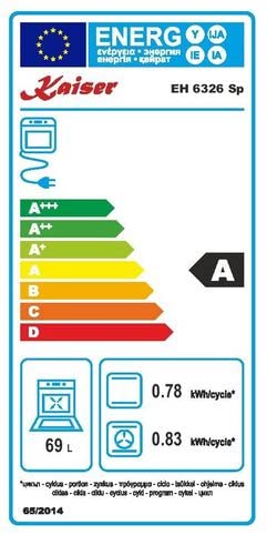 Kaiser Küchengeräte Gasherd-Set EH 6326 SP + KCG 6383, Einbau Elektro Backofen, Autark, 79L, 10 Funktionen + Einbau Gas- Kochfeld 60cm, Schwarz Glas, WOK, Erdgas Propangas Fl. Gas