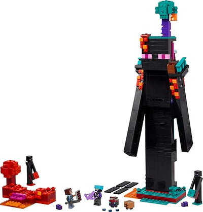 LEGO Minecraft 2in1 Der Enderman-Turm - Modulares Gaming Spielzeug - Lässt Sich in 2 Festungen umbauen - Mit 4 Minifiguren zum Sammeln - Gamer Geschenk für Jungen und Mädchen ab 9 Jahren - 21279
