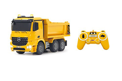 JAMARA 404940 - Muldenkipper Mercedes-Benz Arocs 2,4 GHz - Kippmulde hoch/runter, realistischer Motorsound, Hupe, Rückfahrwarnsound, 4 Radantrieb, gelbe LED Signallichter, programmierbare Funktionen