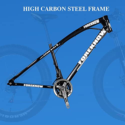 Wmmner Mountainbike, 20/24/26 Zoll, 7/21/24/27/30 Gänge, Erwachsene, Fat Tire Mountainbike, mit Rahmen aus Karbonstahl und Doppelscheibenbremse, Vorderradaufhängung