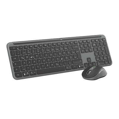 Logitech MK950 Signature Slim kabelloses Tastatur-Maus-Set, schlankes Design, leise tippen, Wechsel zwischen DREI Geräten, Bluetooth, mehrere Betriebssysteme, Windows, Mac, DEU QWERTZ-Layout, Graphit