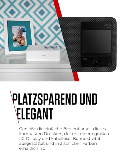 Canon SELPHY CP1500 Kompakter Fotodrucker – Drahtloses Drucken, Langlebige Fotos, USB-C & SD-Kartenanschluss – Perfekt für Scrapbooks und Fotoalben (Schwarz)