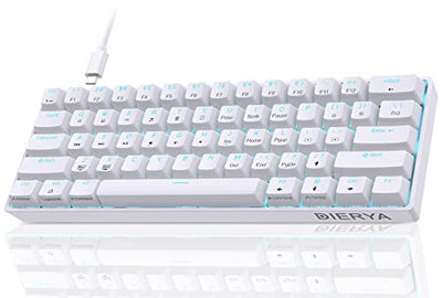 Dierya DK61se Gaming Tastatur,60% Prozent Mechanische Tastatur mit Red Linear Switch,Ultra-Compact Mini 61 Tasten Anti-Ghosting,Typ-C-Datenkabel,US Layout für PC Windows Gamer Typist,Weiß