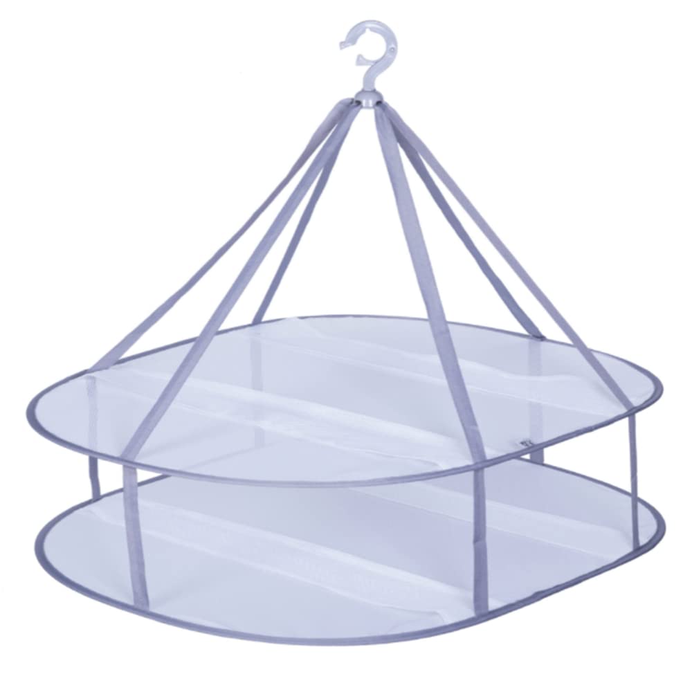 SEIWEI Doppelt Schicht Pullover-Hängetrockner, Faltbarer Wäscheständer, Flach zum Trocknen von Mesh-Kleiderbügel für Pullover, Feinwäsche und Badeanzug