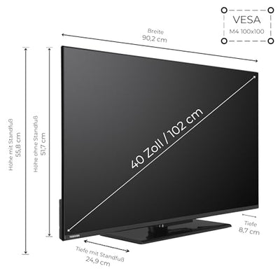 Toshiba 40 Zoll Fernseher Fire TV (Full HD, HDR, Smart TV, Triple-Tuner, Alexa Built-In, Bluetooth) 40LF3F63DAZ