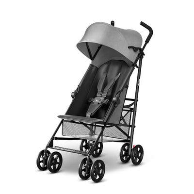 MAMA & BABY Trek Lite Regenschirm-Kinderwagen – kompakt zusammenklappbar, Multi-Positionen-Neigung, Reise-Kinderwagen mit Tragegurt, großem Stauraum und Getränkehalter