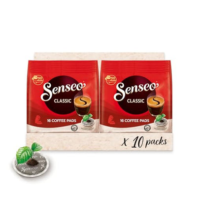 Senseo Pads Classic - Kaffee RA-zertifiziert - 10 Packungen x 16 Kaffeepads