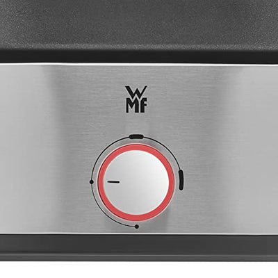 WMF Lono Hot Pot & Dampfgarer elektrisch 3,6l, chinesisches Fondue für 6 Personen, elektrische Dampfgarer, Dampfaufsatz für Dim Sum, Bao, Garkörbchen, 1700W, edelstahl matt
