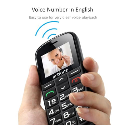 artfone CS182 Seniorenhandy ohne Vertrag丨Mobiltelefon mit großen Tasten丨GSM Dual SIM Rentner Handy丨Ladestation丨SOS Notruftaste丨1,8 Zoll Farbdisplay丨FM丨Lange Standby-Zeit丨Großtastenhandy - Rot