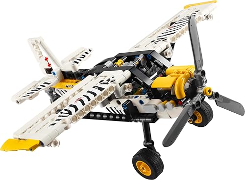 LEGO Technic Propellerflugzeug, Baubares Flugzeug Spielzeug für Kinder, Geschenk für Jungen und Mädchen ab 8 Jahren, Modellflugzeug mit drehendem Propeller und 4-Zylinderkolbenmotor 42198