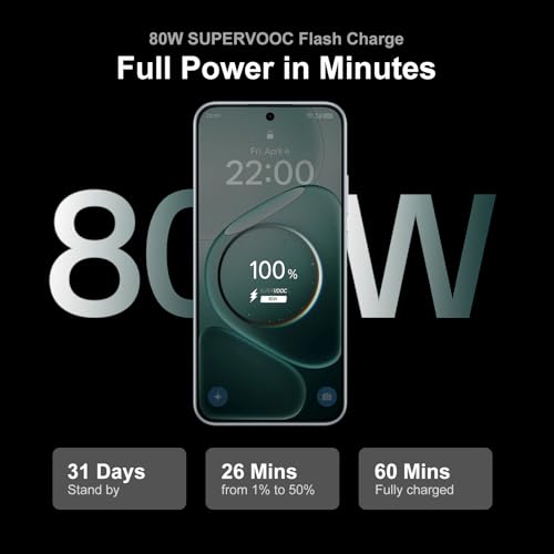 OPPO A6 Pro 5G entsperrtes Smartphone, 6500mAh Akku, 80W SUPERVOOC Schnellladung, 6,57" 120Hz AMOLED Display, 8 256GB Dimensity 6300, Supercool VC, 50MP 2MP KI-Kamera, IP69, Dual SIM, Lunar