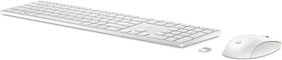 HP - PC Tastatur und Maus 650 Wireless, bis zu 20 Monate Laufzeit, 20 programmierbare Tasten, verstellbare Füße mit 6 Grad Neigung, Ziffernblock, Maus bis zu 4000 DPI, Weiß