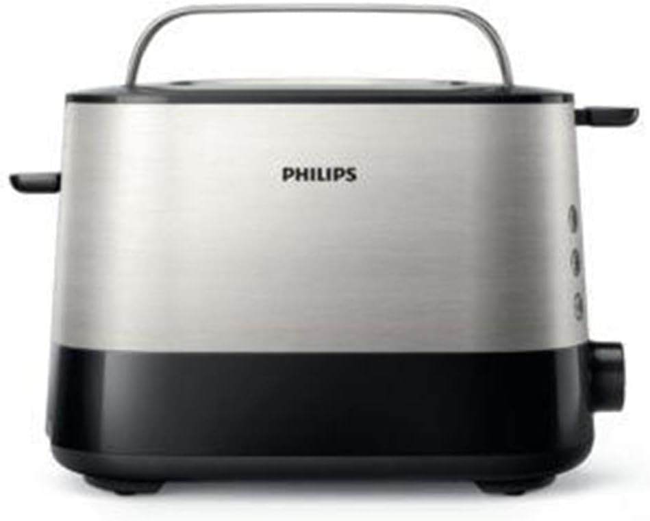 Philips HD7546/20 Gaia Filter-Kaffeemaschine mit Thermo-Kanne, schwarz/metall & HD2637/90 Toaster, Kunststoff, Schwarz/Edelstahl