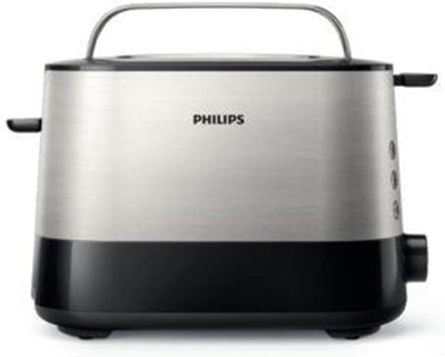 Philips HD7546/20 Gaia Filter-Kaffeemaschine mit Thermo-Kanne, schwarz/metall & HD2637/90 Toaster, Kunststoff, Schwarz/Edelstahl