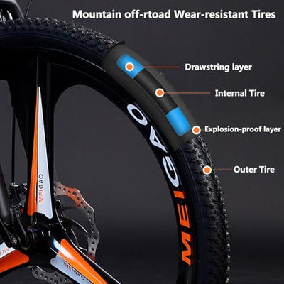 Wmmner Mountainbike, 66 cm (26 Zoll), Mountainbike mit 24 Gängen, mit Scheibenbremsen, Vollfederung für Männer und Frauen ab 16 Jahren, Speichenrad, 66 cm (26 Zoll)