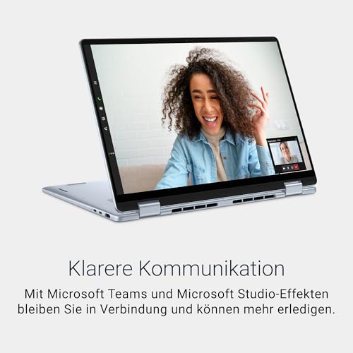 Dell 16 Plus 2-in-1 Laptop Copilot+ PC db06250 – 16" FHD+ Touch Display, Intel Core Ultra 7 Series 2, 16GB RAM, 512GB SSD, Intel Arc Grafik, Windows 11 Home, Beleuchtete Tastatur QWERTZ – Ice Blue