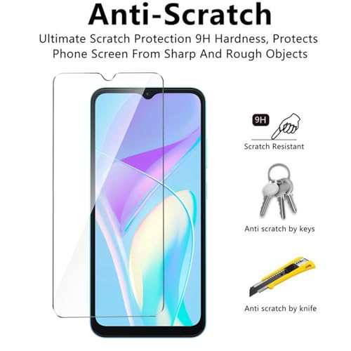 LYZXMY Hülle für Blackview Oscal Flat 1C(6.56") Schwarz Handyhülle + 3 Stück Gehärtetes Glas Schutzfolie, Case Weich Silikon TPU Schutzhülle Cover 9H Härte HD Gehärtetes Glasfolie Glas