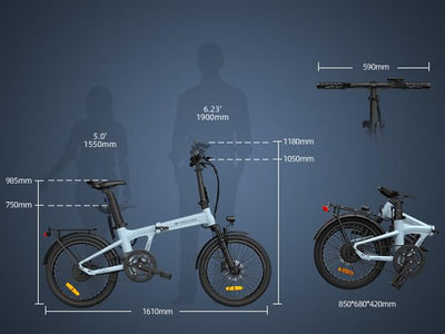 ADO E-Bike Air20Pro, Electric Bikes,klapprad e-Bike,Riemenantrieb,e Bike 20 Zoll, 2 Gang, ADO Smart APP,BAFANG Bürstenloser Motor,3,5-Zoll-IPS-Display,ebike Damen/Herren (Blue)