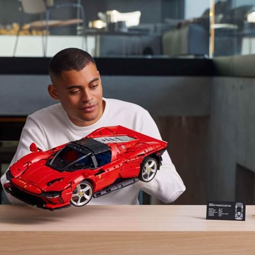 LEGO Technic Ferrari Daytona SP3 Modellauto-Bausatz im Maßstab 1:8, roter Super-Sportwagen, erweitertes Auto-Modell Sammlerstück, Ultimate Car Concept 42143