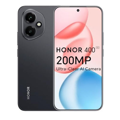 HONOR 400 5G Simlockfreie Handys, 8 GB 256 GB Smartphone, Snapdragon 7 Gen 3, 200 MP ultraklare KI-Kamera, 6,55" 120 Hz AMOLED, 5170 mAh, Dual-SIM, NFC, ohne Ladegerät, Schwarz